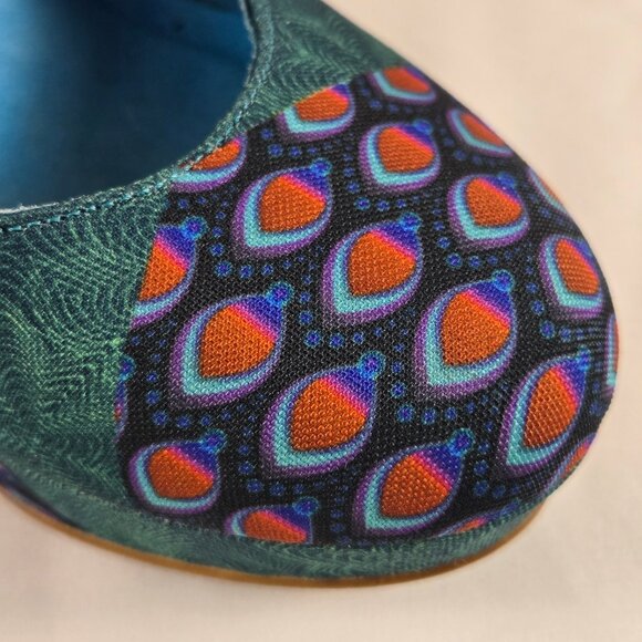 Desigual Size 38 (US 7.5-8) Multicolor Printed Fabric Wedge Heel Round Toe - Picture 12 of 15